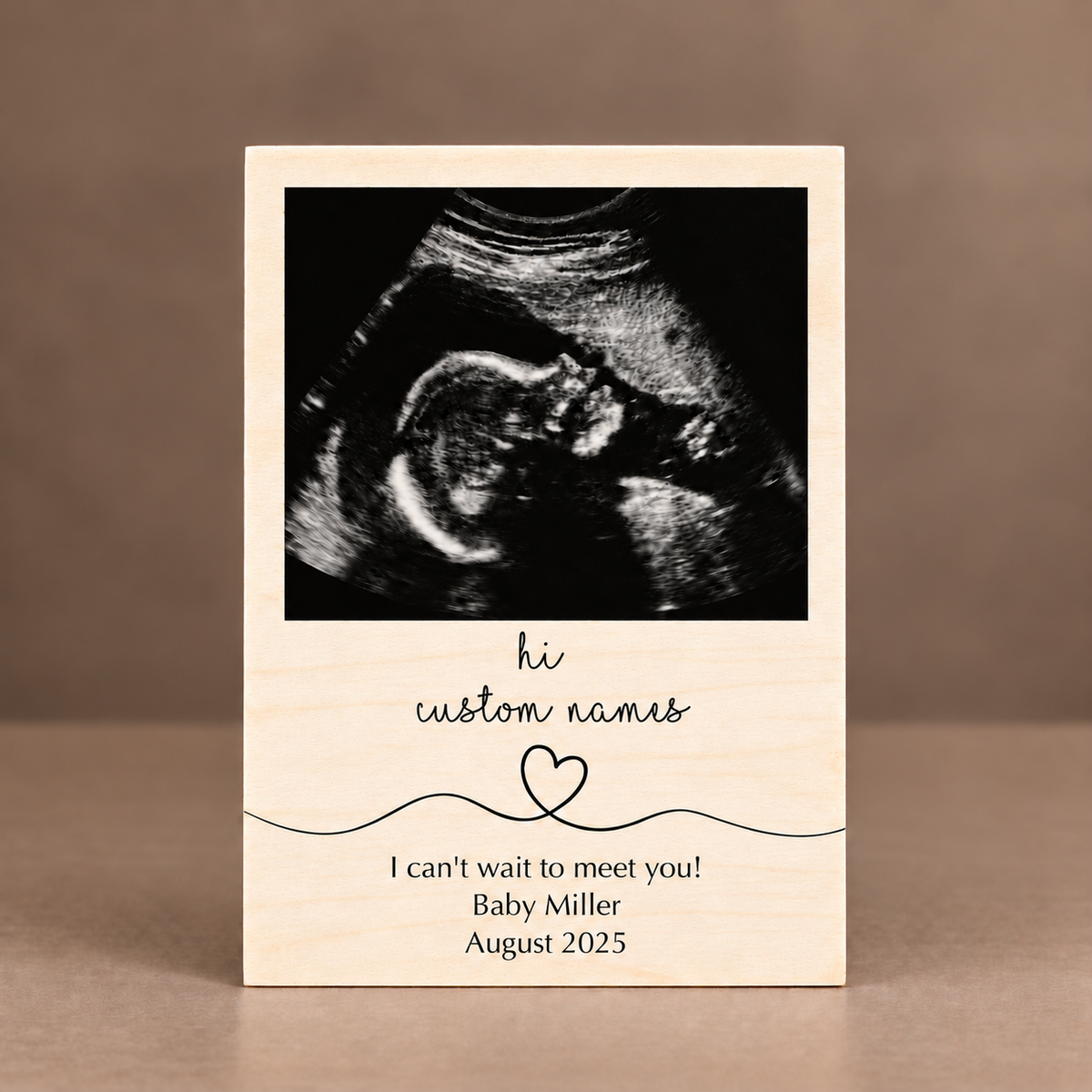 Pregnancy Announcement for Grandparents – Personalized Ultrasound Wood Frame