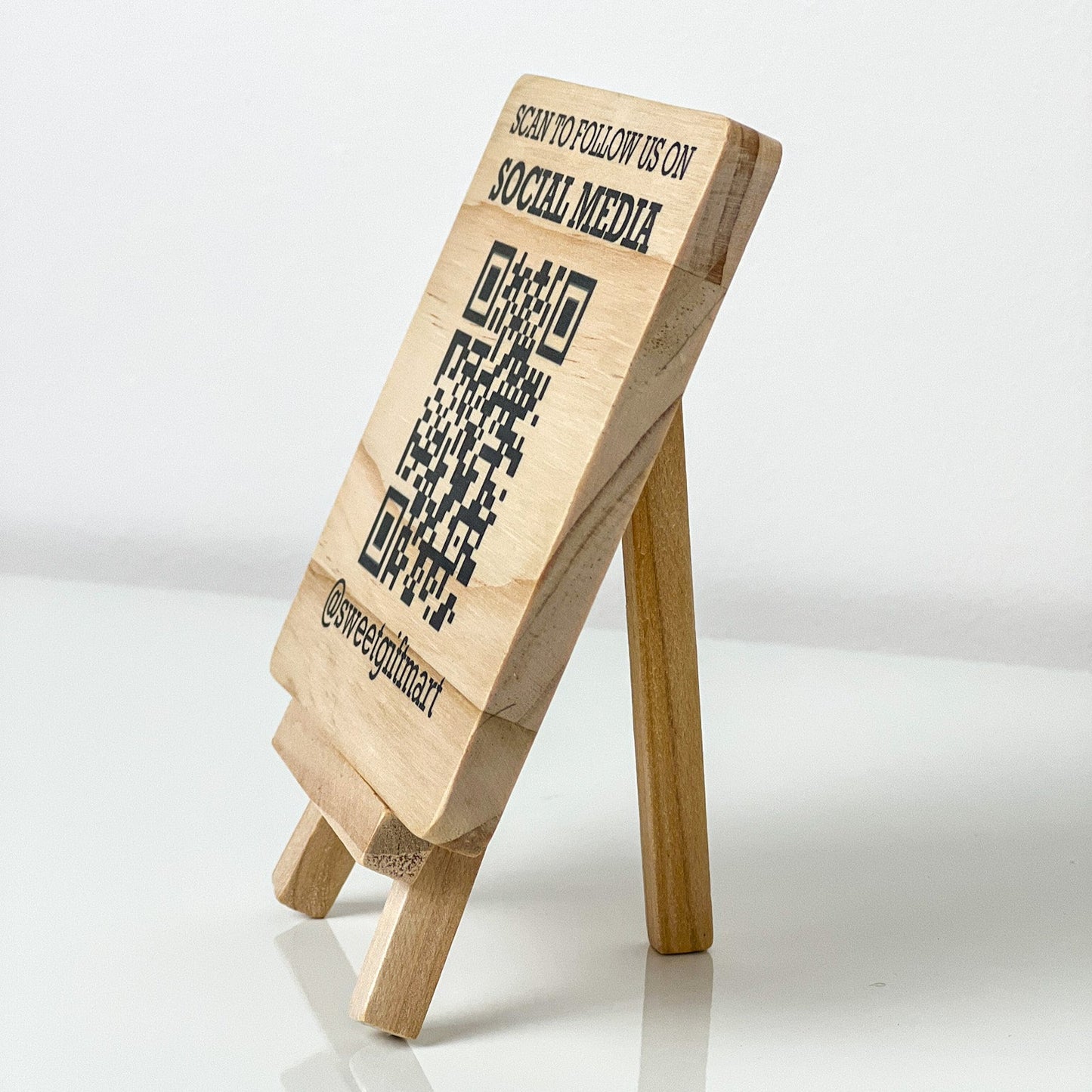 Custom Wood QR Code Sign