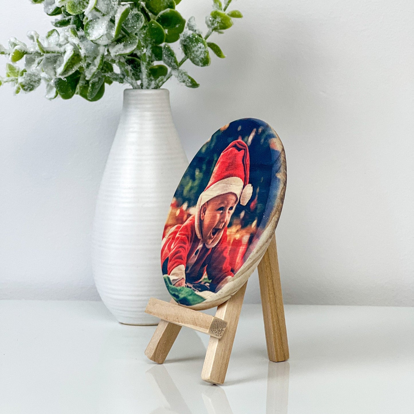 Wood Photo Slice With Easel