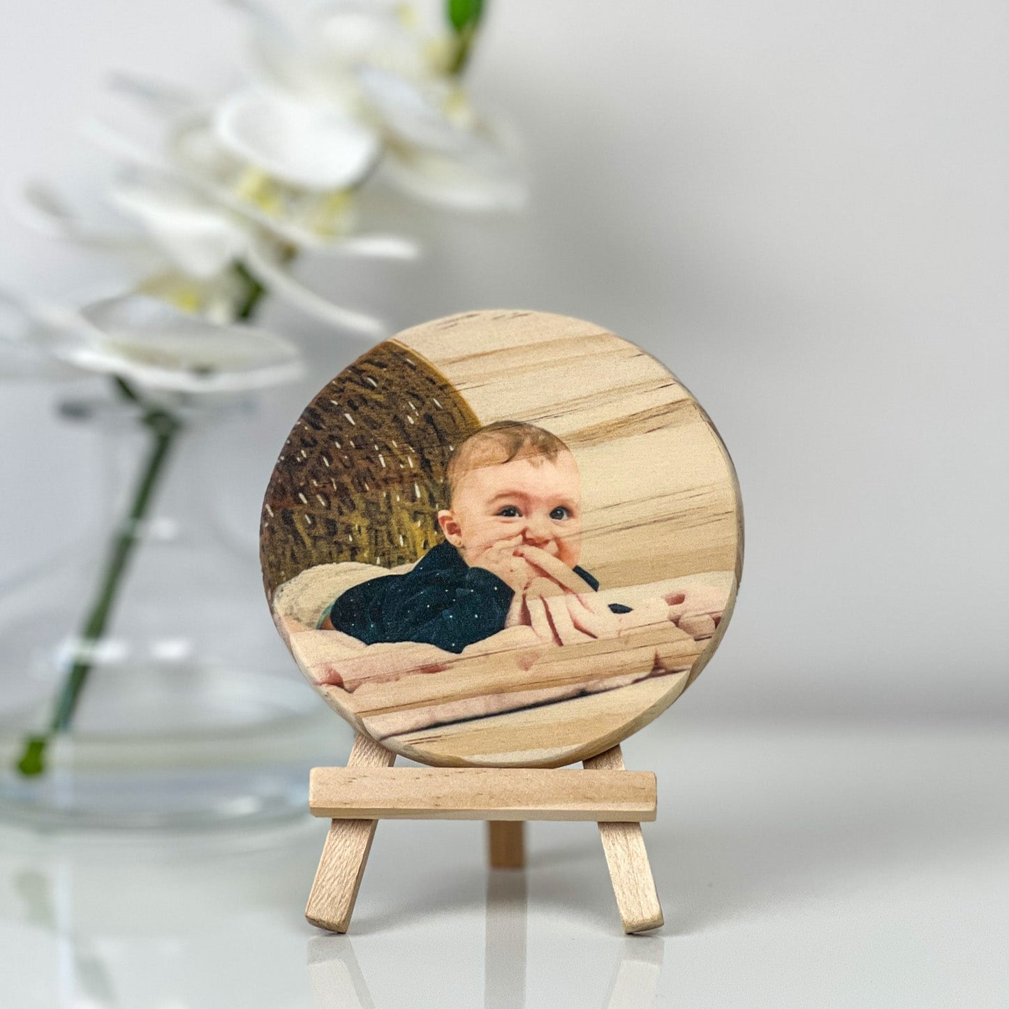 Wood Photo Slice With Easel