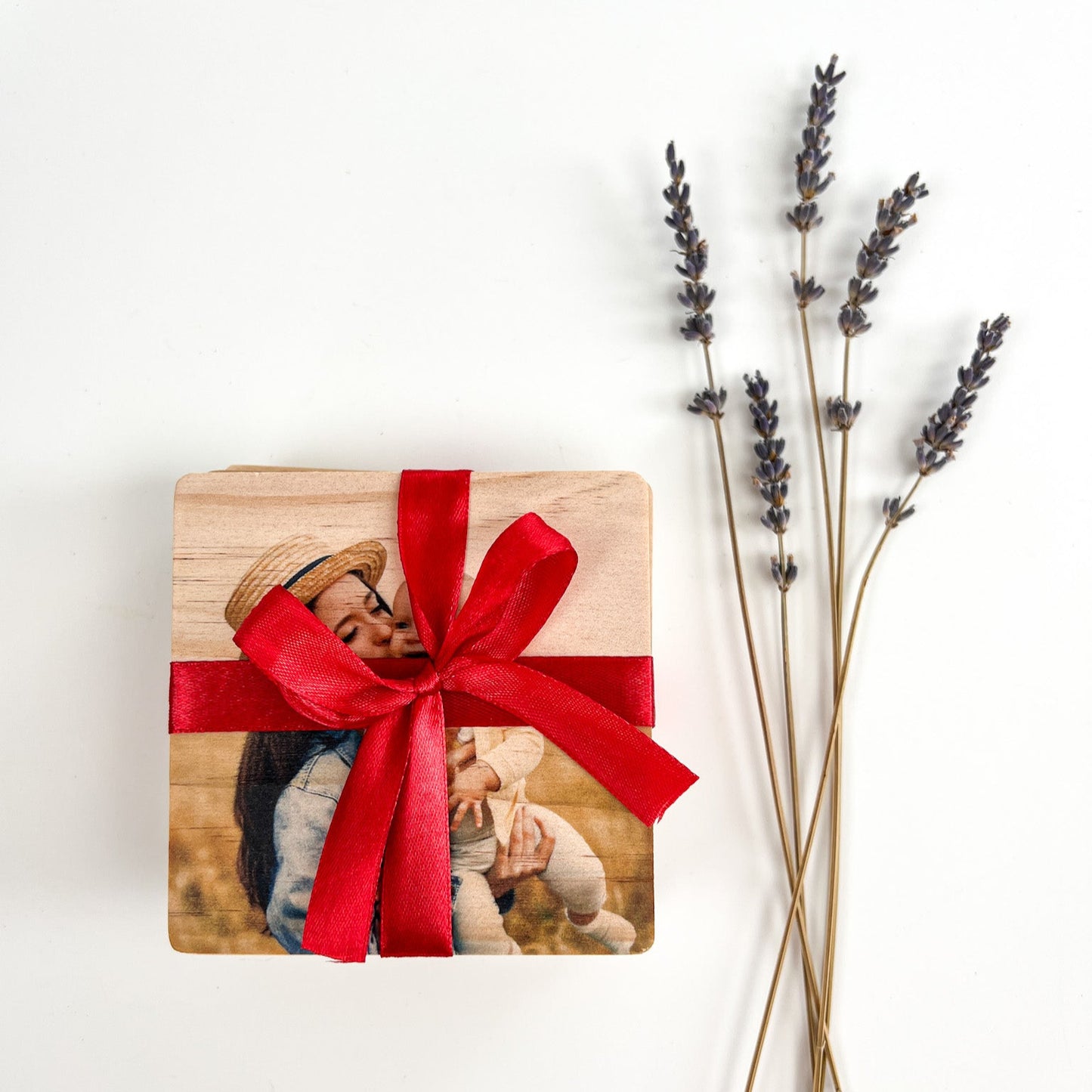Square Wood Photo Magnets