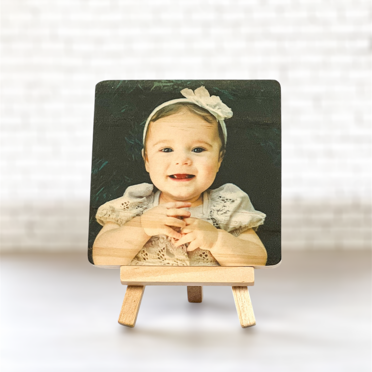Wood Photo Tile With Easel