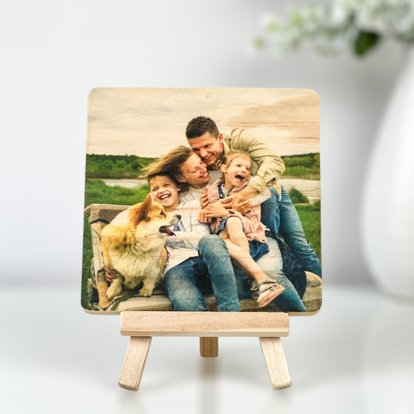 Wood Photo Tile With Easel