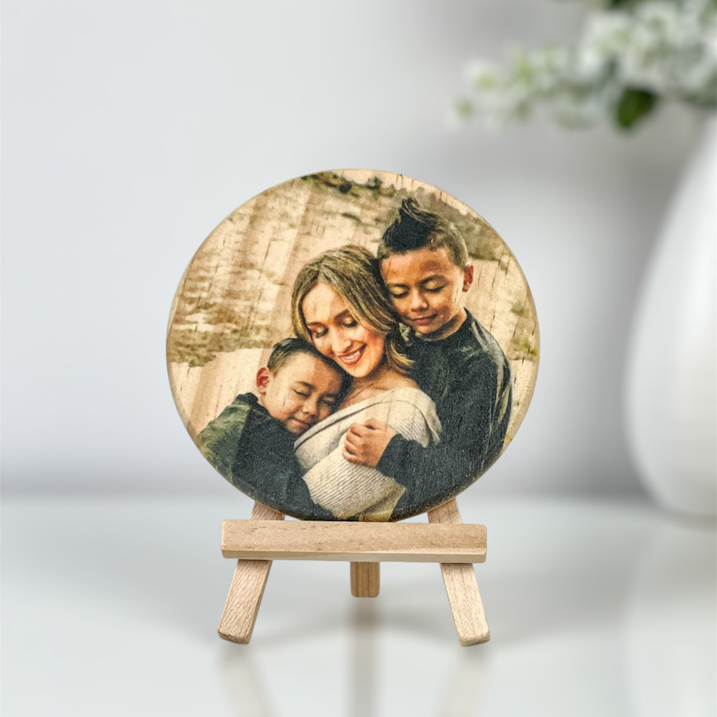 Wood Photo Slice With Easel