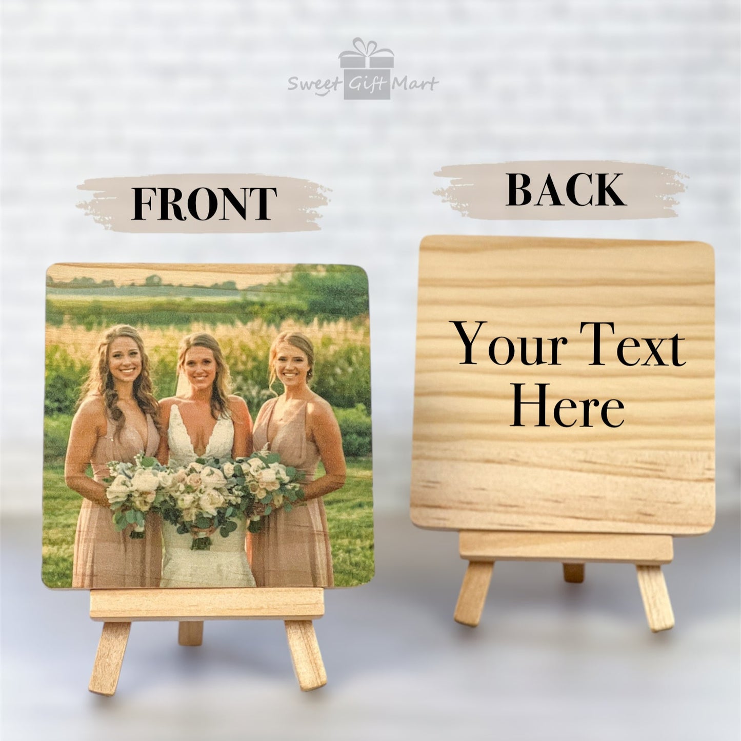 Wood Photo Tile With Easel
