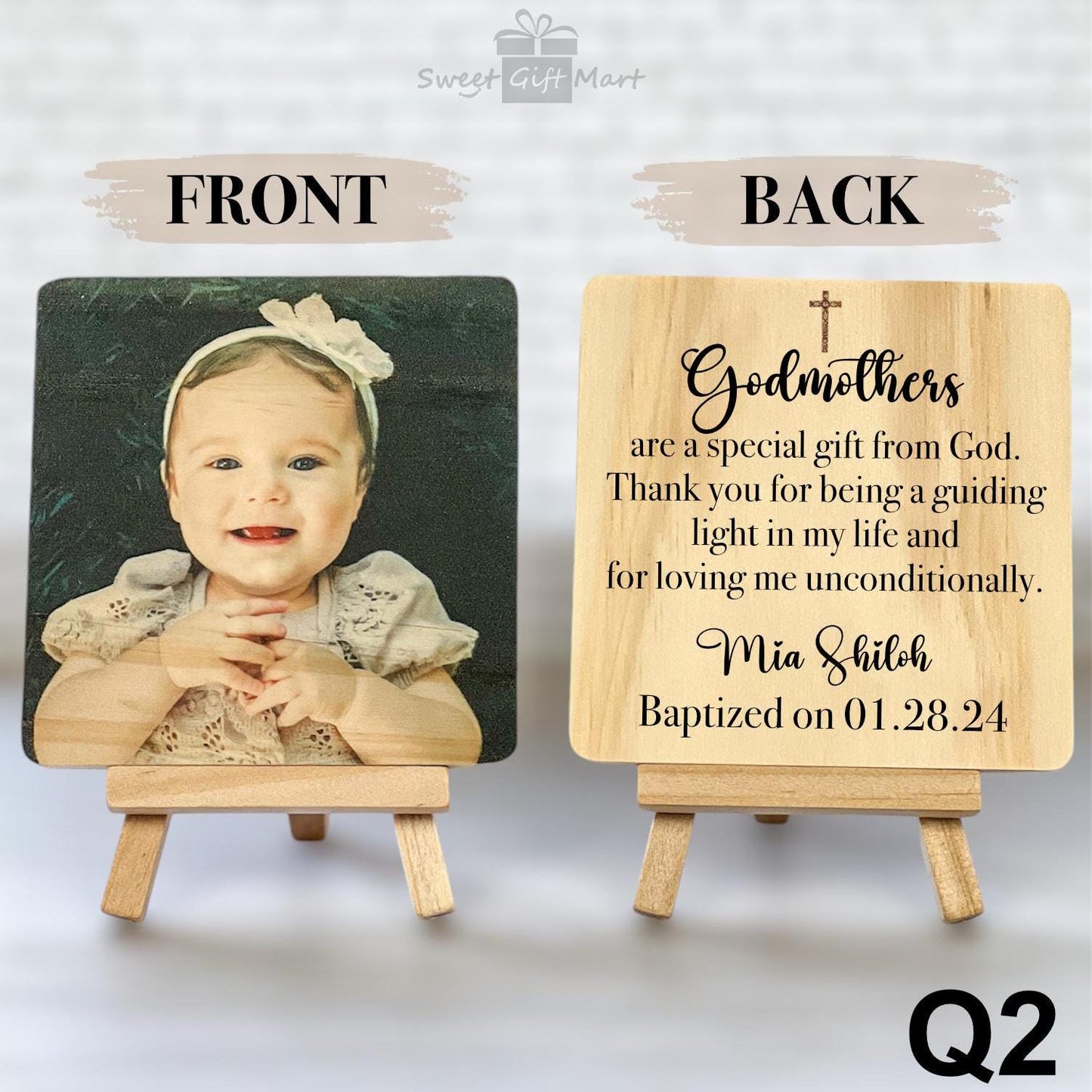 Godparents Frame, Godparents Gift, Personalized Godparents Gift for Baptism, Godparents Gift from Godchild, Thank You Gift