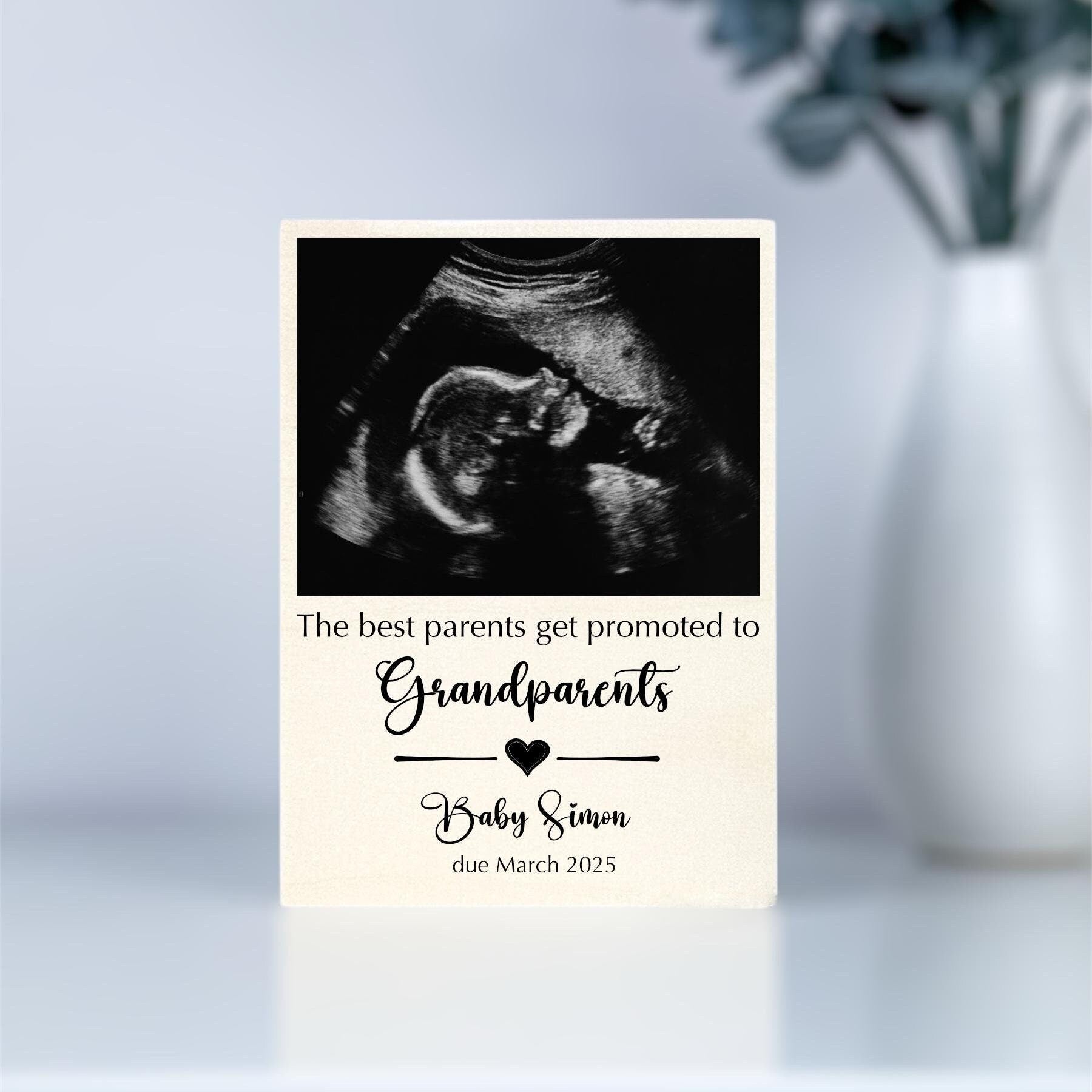 Pregnancy Announcement Grandparents, Baby Announcement Gifts for Parents Grandparents, Ultrasound Picture Frame