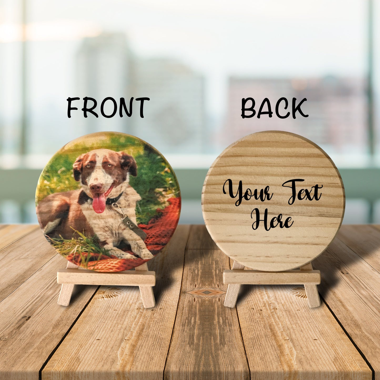 Wood Photo Slice With Easel