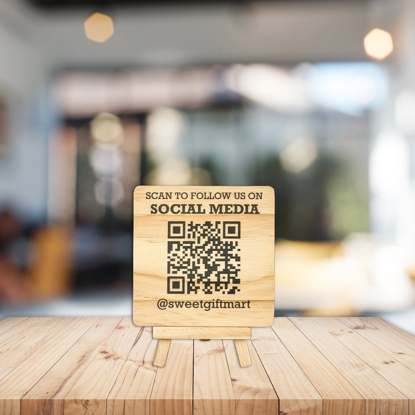 Custom Wood QR Code Sign