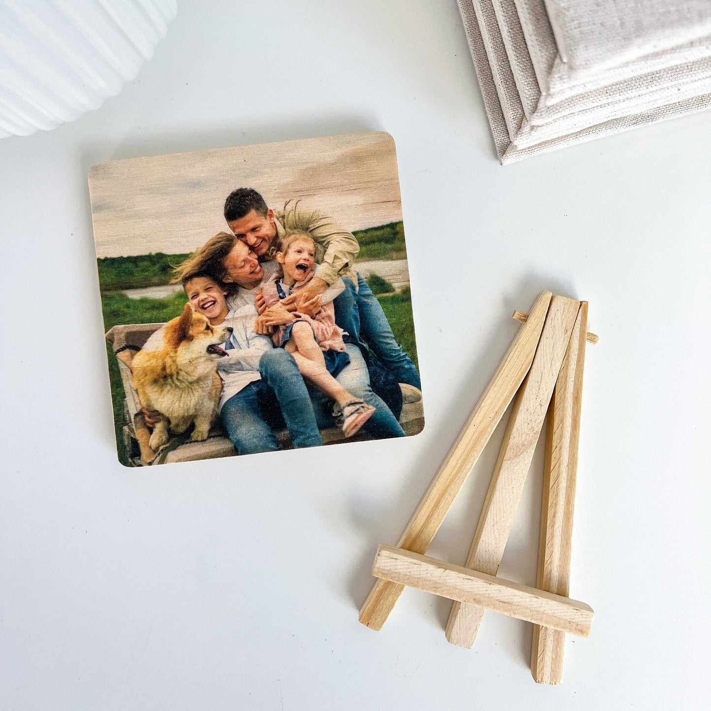 Wood Photo Tile With Easel