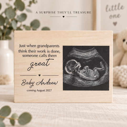Great Grandma Pregnancy Announcement – Personalized Ultrasound Wood Frame