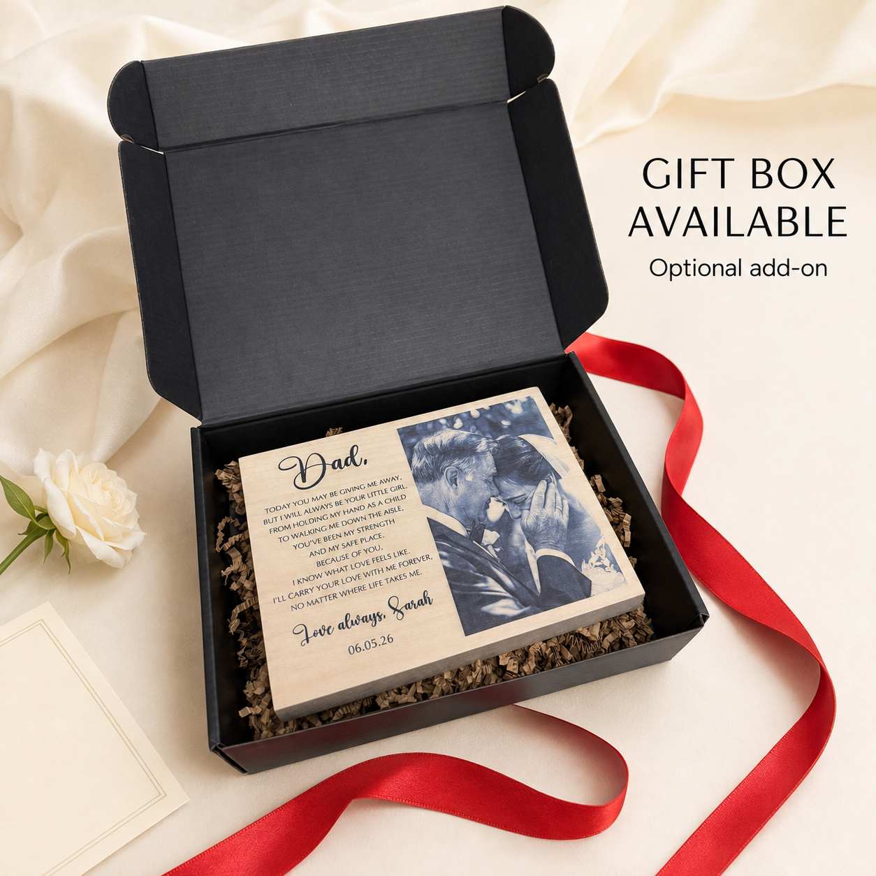 Personalized Wood Photo Frame for Dad – Father of the Bride Wedding Gift