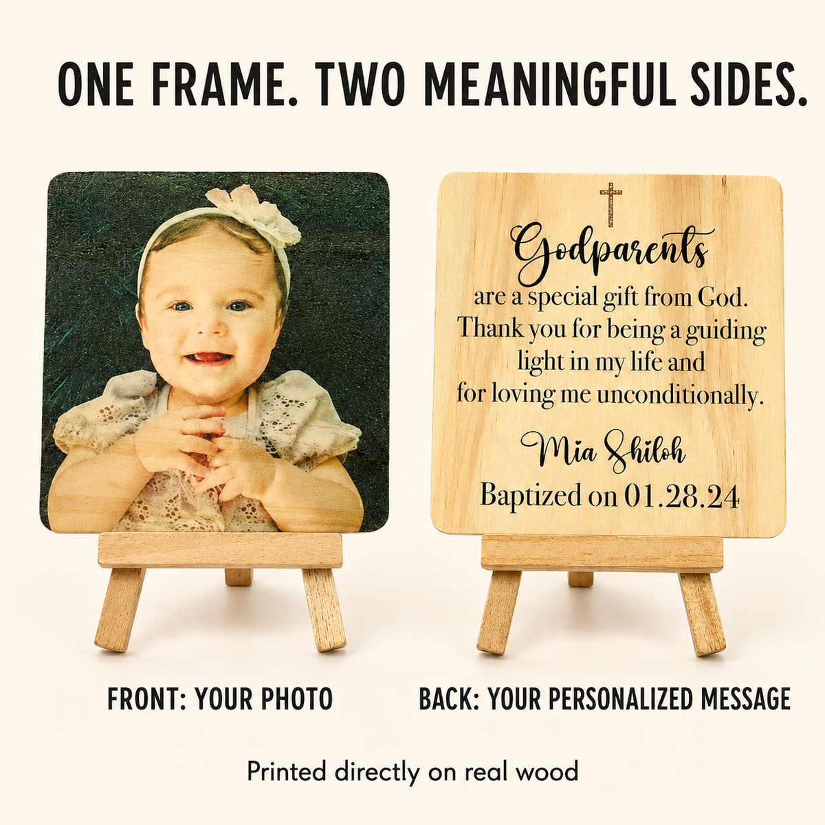 Godparent Baptism Photo Plaque