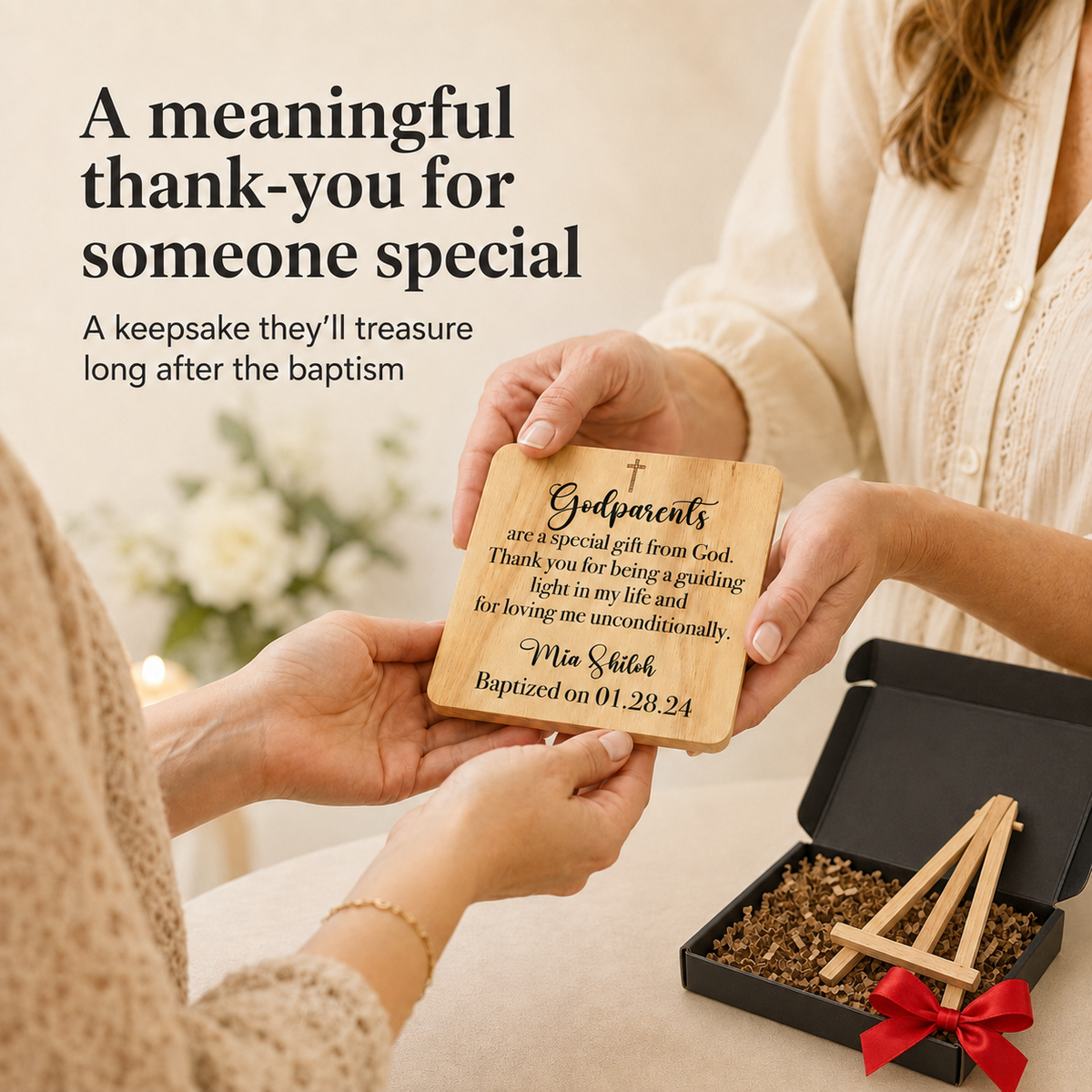 Godparent Baptism Photo Plaque