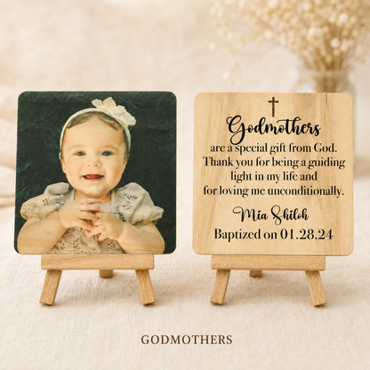 Godparent Baptism Photo Plaque
