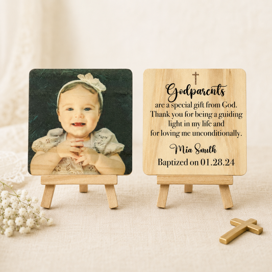 Godparent Baptism Photo Plaque