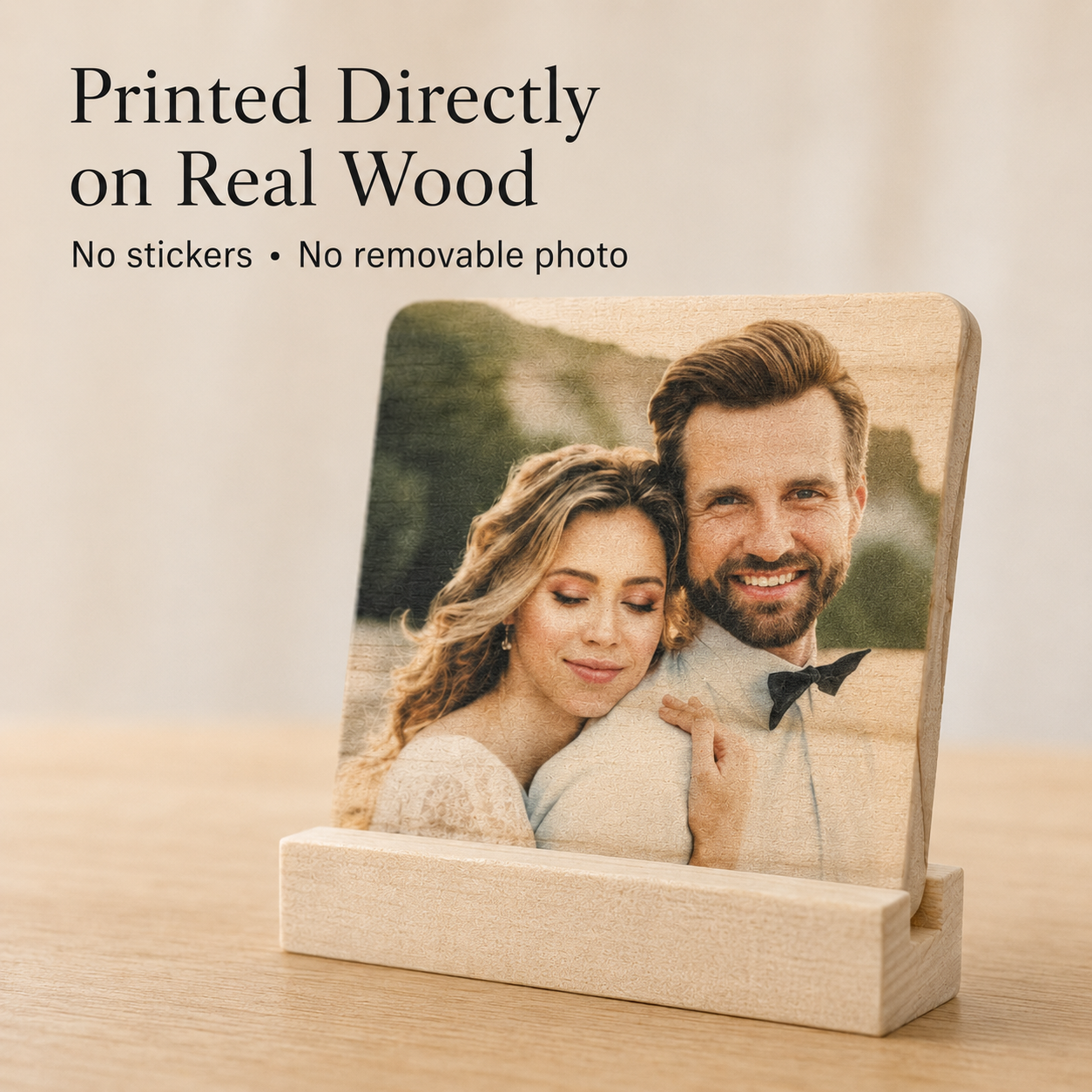 Custom Wood Photo Plaque with Stand