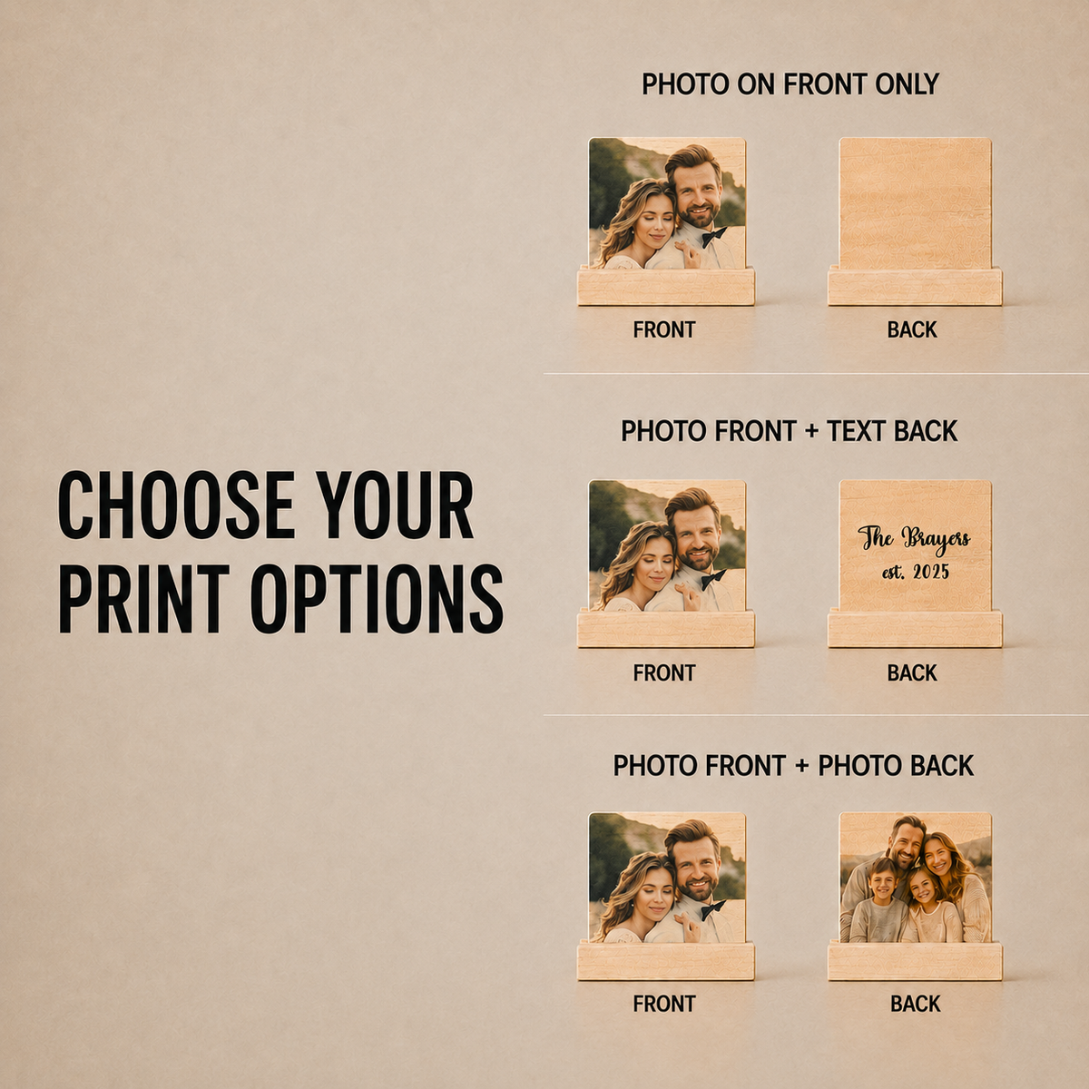 Custom Wood Photo Plaque with Stand