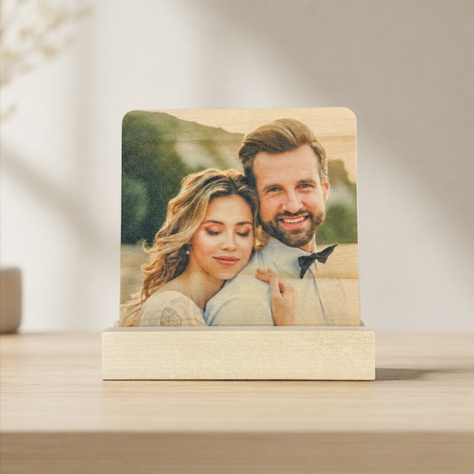 Custom Wood Photo Plaque with Stand