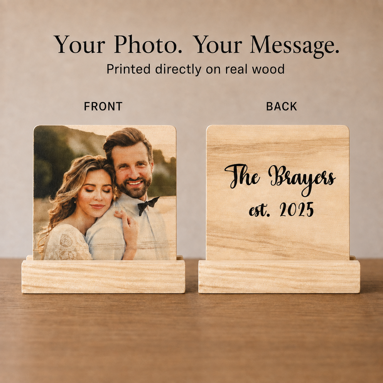 Custom Wood Photo Plaque with Stand