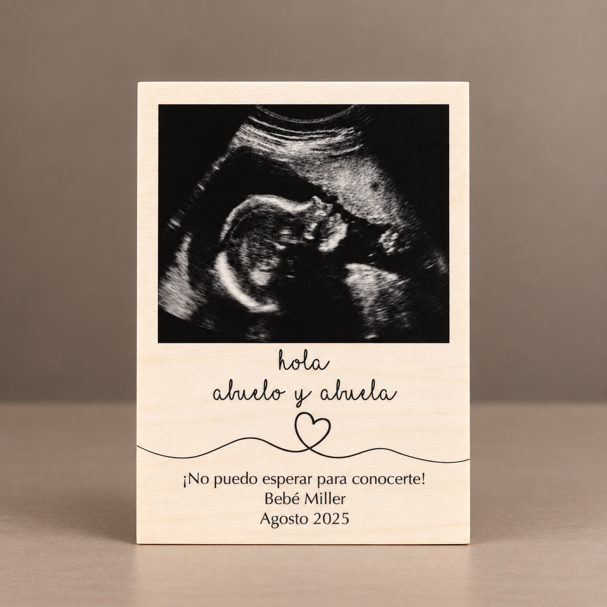 Pregnancy Announcement for Grandparents – Personalized Ultrasound Wood Frame