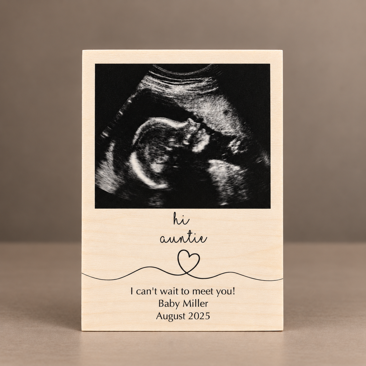 Pregnancy Announcement for Grandparents – Personalized Ultrasound Wood Frame