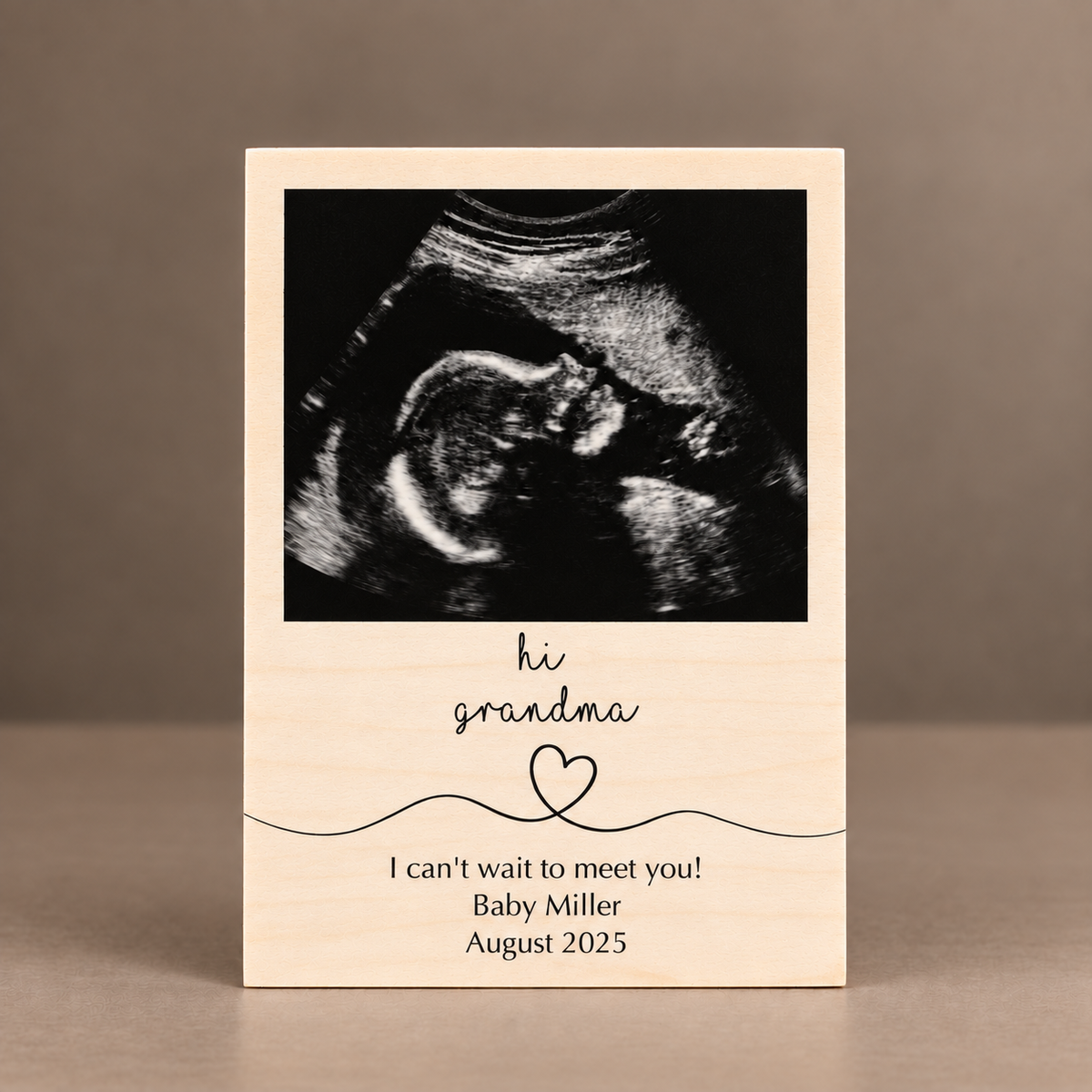 Pregnancy Announcement for Grandparents – Personalized Ultrasound Wood Frame