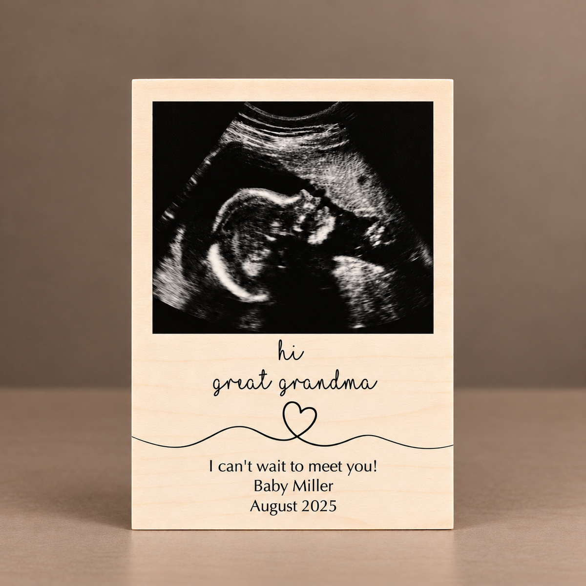 Pregnancy Announcement for Grandparents – Personalized Ultrasound Wood Frame