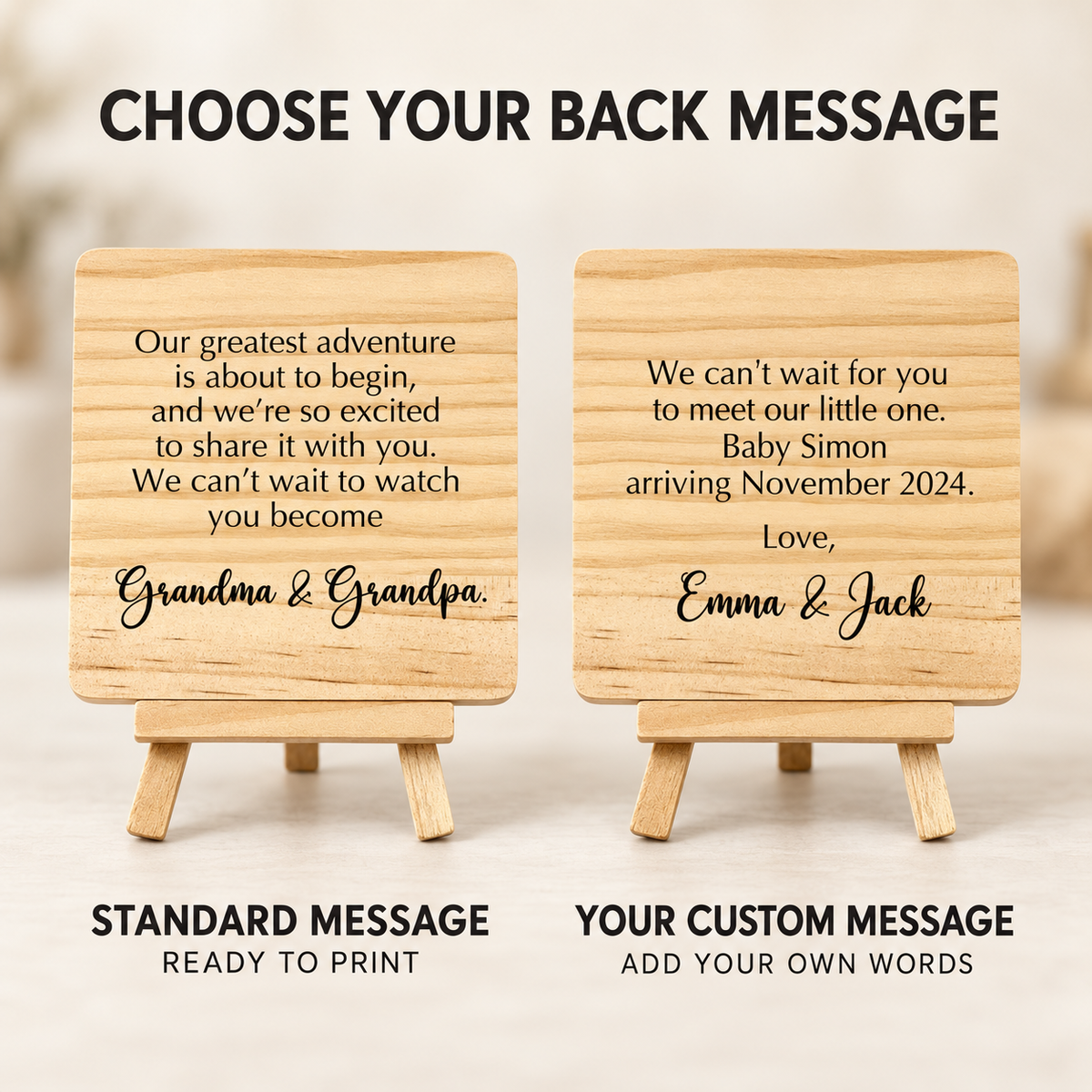 Pregnancy Announcement to Grandparents – Personalized Ultrasound Wood Plaque