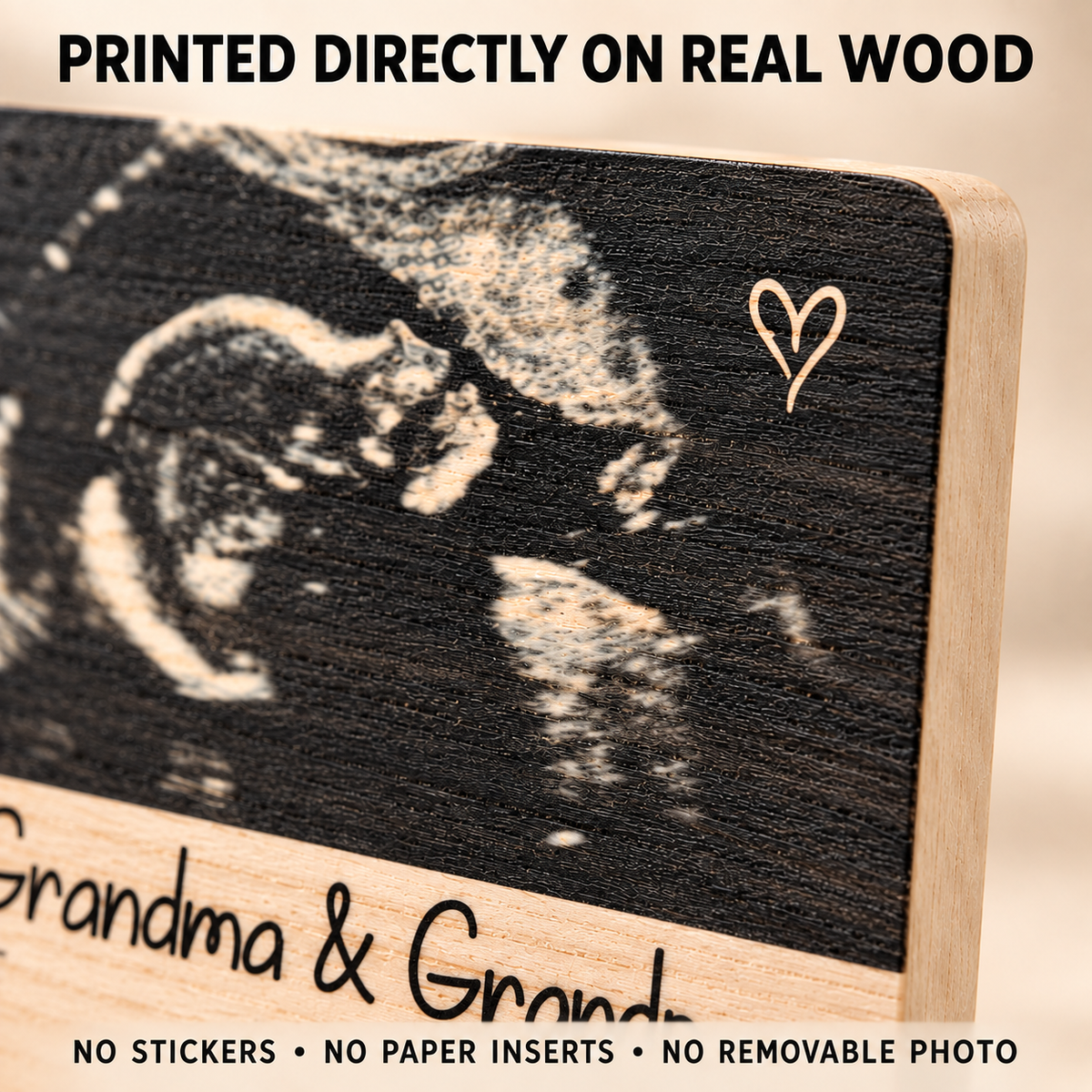 Pregnancy Announcement to Grandparents – Personalized Ultrasound Wood Plaque