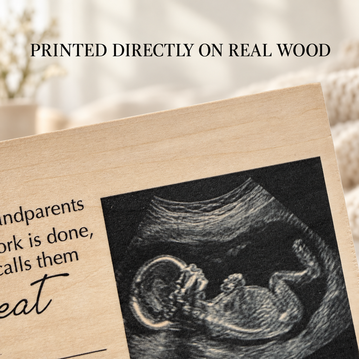 Great Grandma Pregnancy Announcement – Personalized Ultrasound Wood Frame