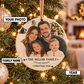 Family Photo Christmas Ornament – Personalized Round Wood