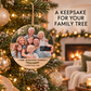 Family Photo Christmas Ornament – Personalized Round Wood