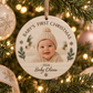 Baby’s First Christmas Ornament – Personalized Wood Photo Keepsake
