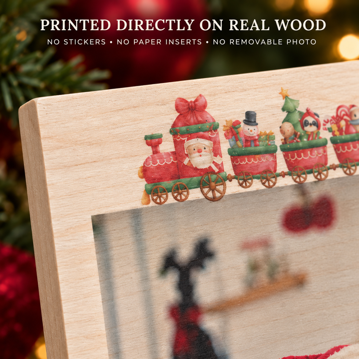 Baby’s First Christmas Picture Frame – Personalized Wood Photo Gift