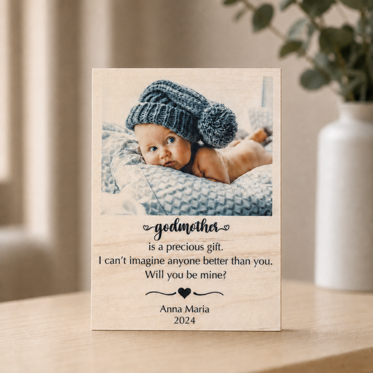 Godmother Proposal Gift – Personalized Wood Photo Frame