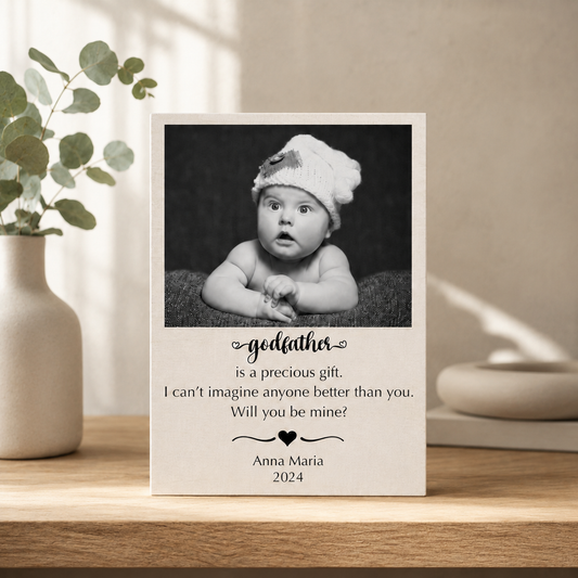 Godfather Proposal Gift – Personalized Wood Photo Frame