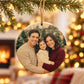 Personalized Square Wood Photo Ornament – Custom Christmas Keepsake