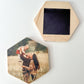 Hexagon Wood Photo Magnets