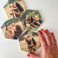 Hexagon Wood Photo Magnets