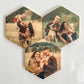 Hexagon Wood Photo Magnets