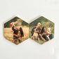 Hexagon Wood Photo Magnets