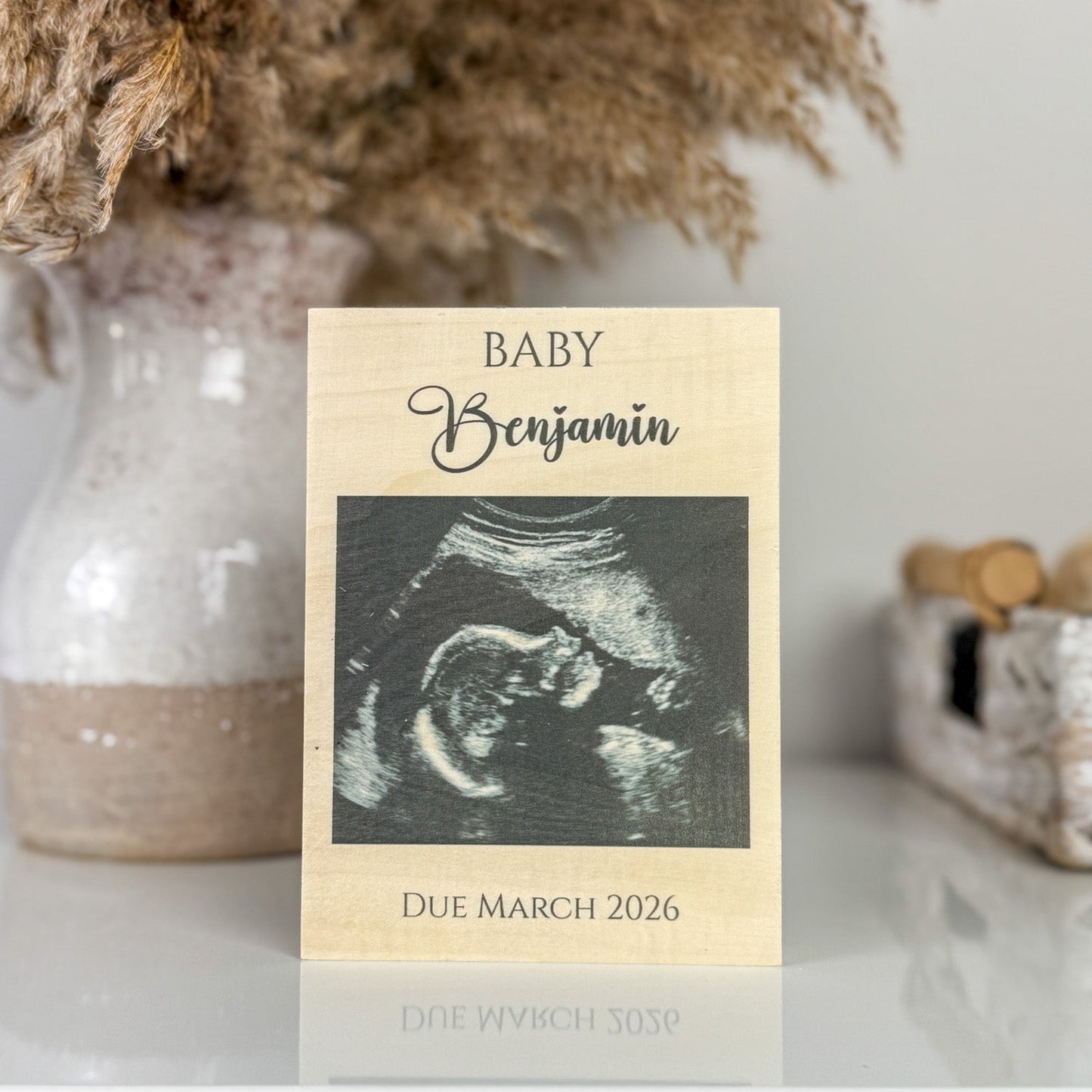 Custom Wooden Due Date Plaque
