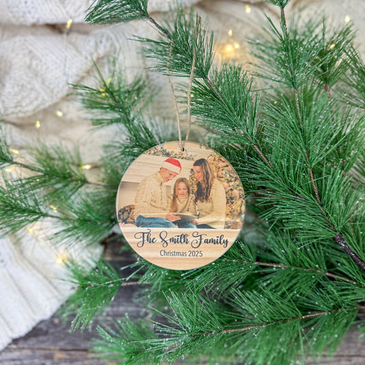 Custom Wood Photo Ornament