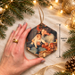 Personalized Hexagon Photo Ornament – Custom Wood Christmas Keepsake