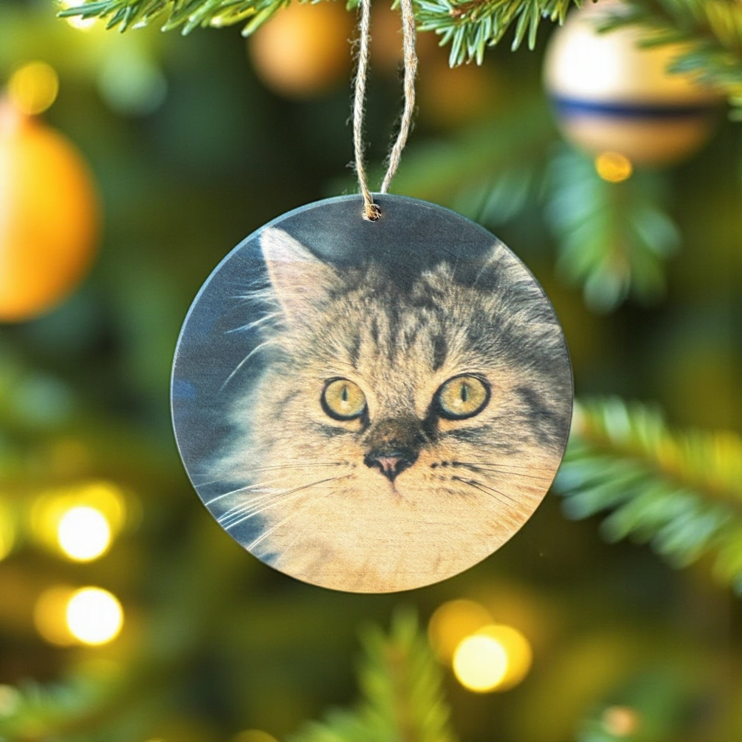 Personalized Christmas Wood Photo Ornament