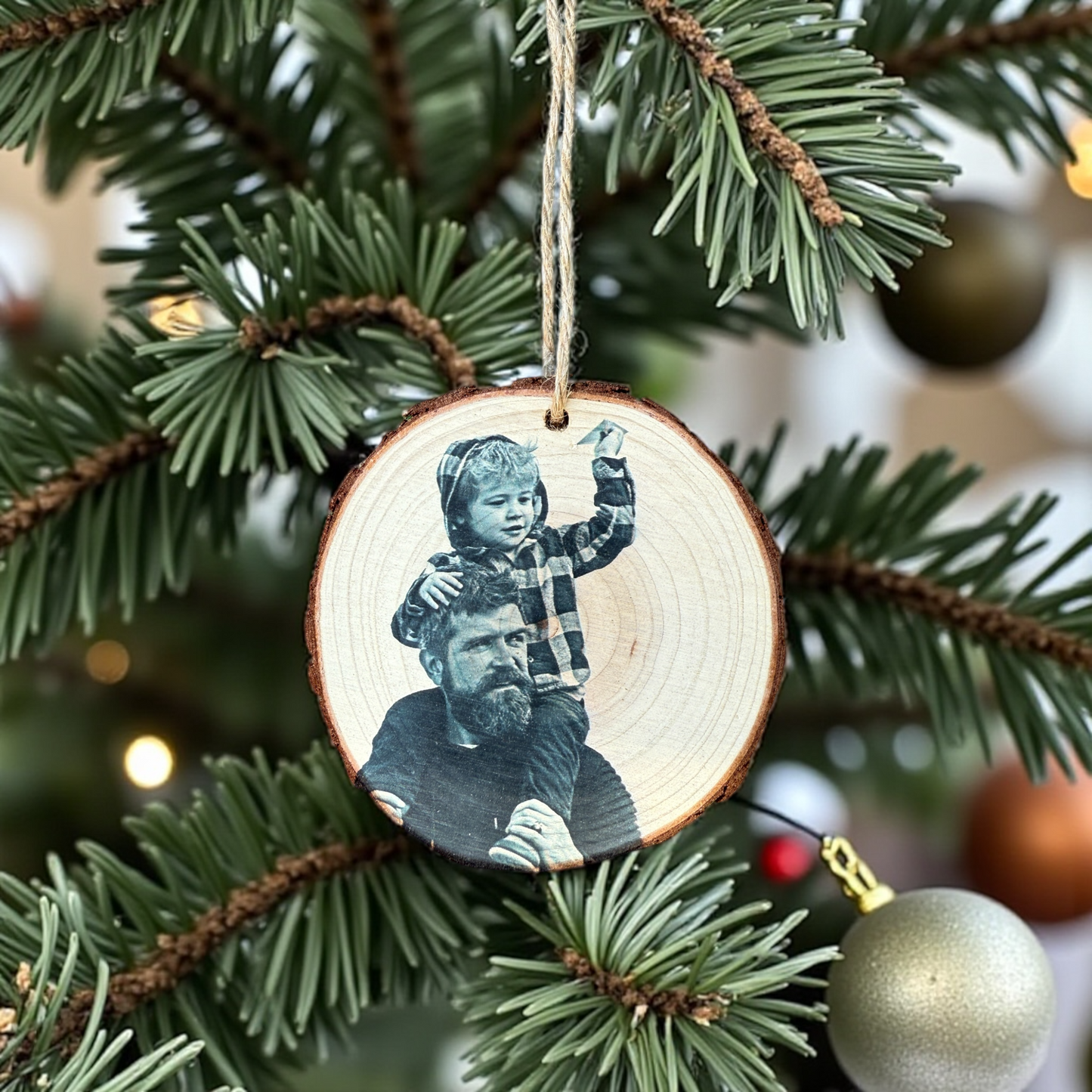 Personalized Wood Photo Ornament
