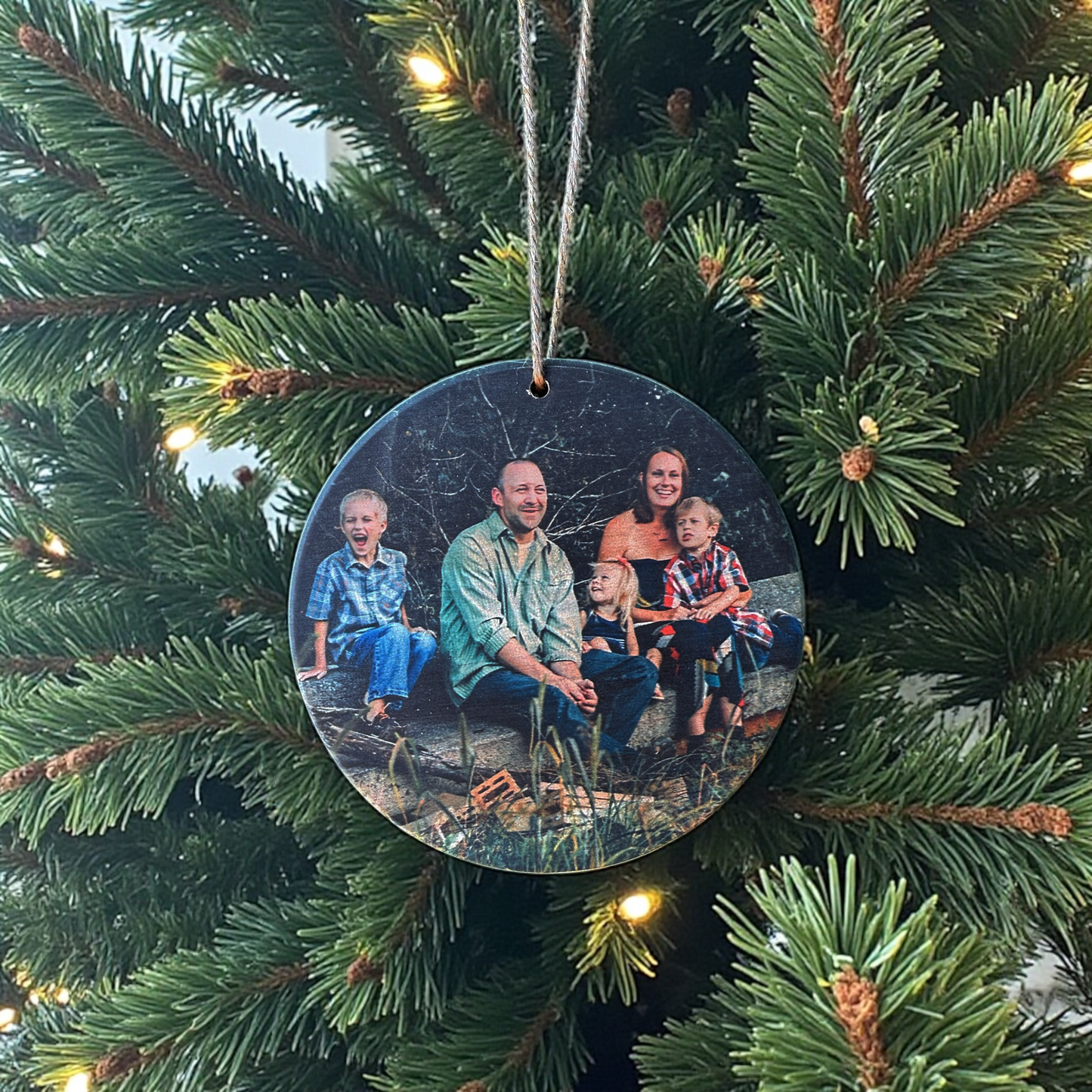Personalized Christmas Wood Photo Ornament