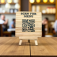 Custom Wood QR Code Sign - Personalized Business Social Media Plaque