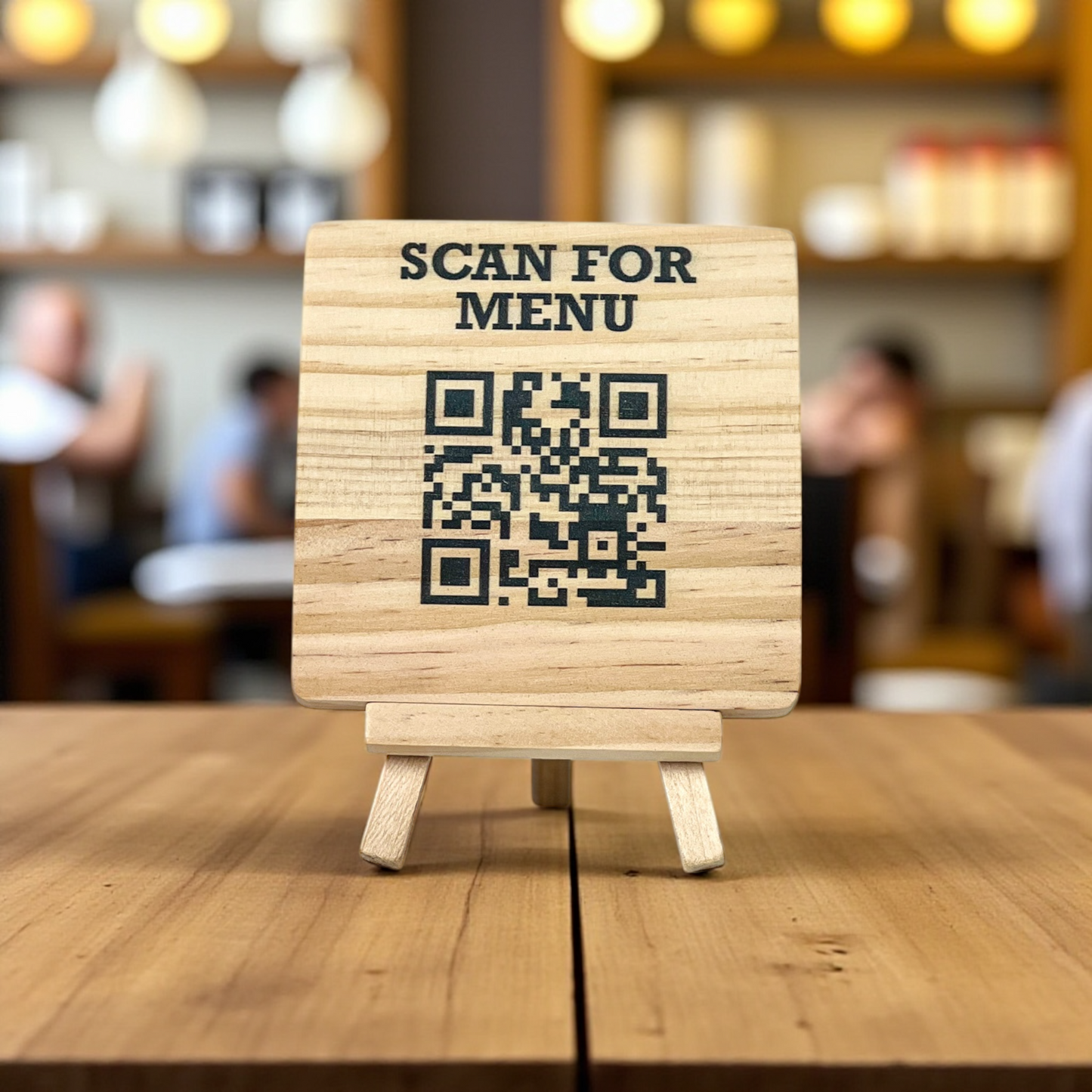 Custom Wood QR Code Sign - Personalized Business Social Media Plaque